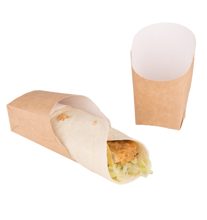 Récipient Kraft pour Wraps 60x50x120mm (600 Unités) Récipient Kraft pour Wraps 60x50x120mm (600 Unités)