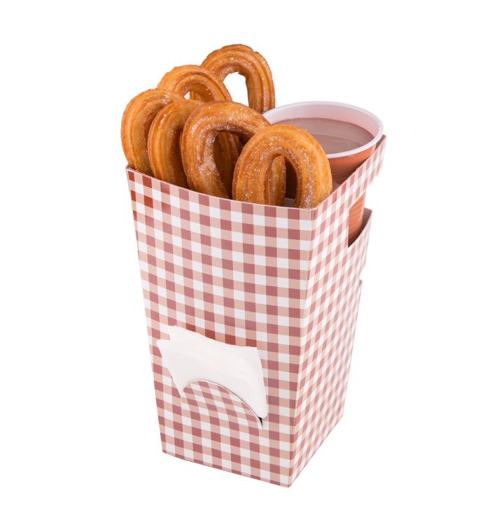Boîte à Churros et Chocolat 78x78x179mm (20 Utés) Boîte à Churros et Chocolat 78x78x179mm (20 Utés)