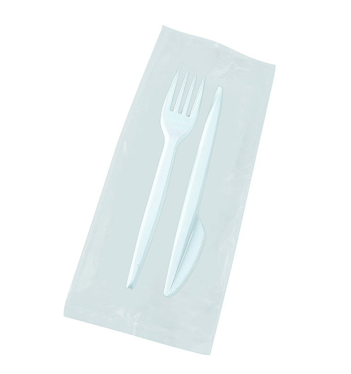 Kit Couverts: Fourchette et Couteau Blanc (1.000 Unités) Kit Couverts: Fourchette et Couteau Blanc (1.000 Unités)