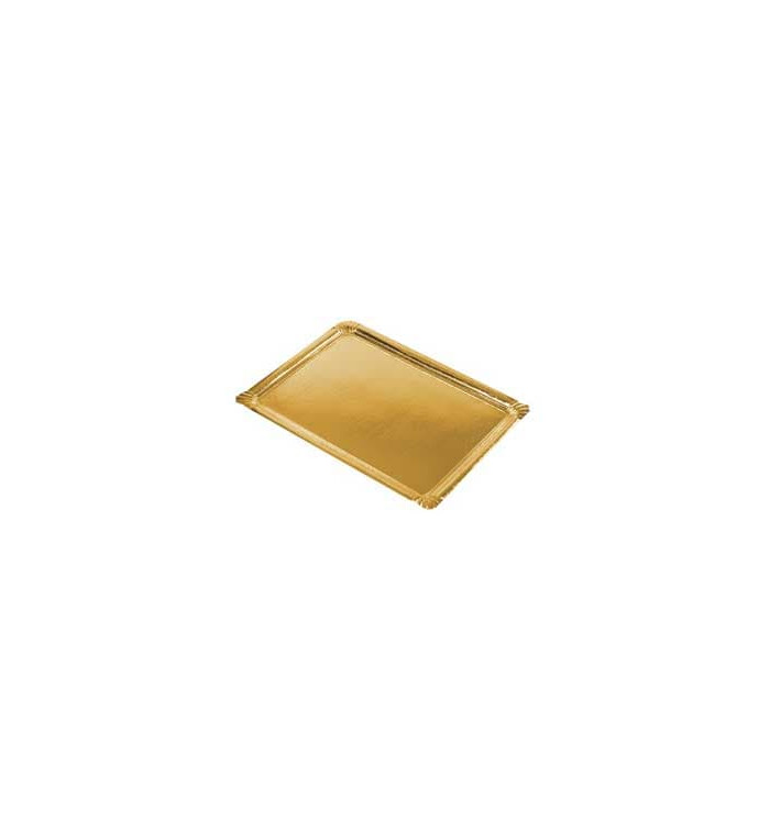 Plat rectangulaire en Carton Doré 22x28cm (300 Unités) Plat rectangulaire en Carton Doré 22x28cm (300 Unités)