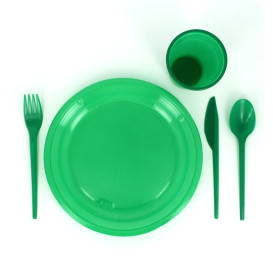 Plastic PS mes groen 16,5 cm (900 stuks)