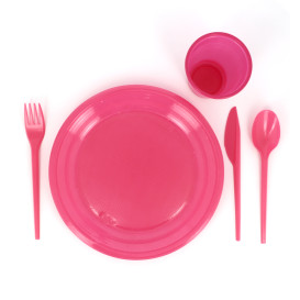 Plastic PS mes  fuchsia 16,5 cm (900 stuks)