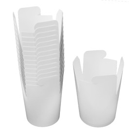 Papieren take-out Container wit 529ml (50 stuks) 