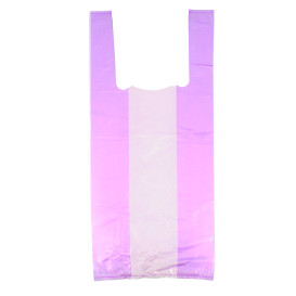 Plastic T-shirt tas lila 35x50cm 