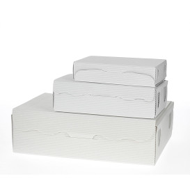 Papier bakkerij doos wit 14x8x3,5cm 250g (800 stuks)