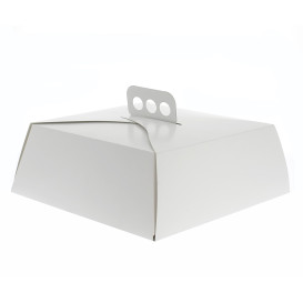 Boîte en carton Blanc Tarte Carrée 24,5x24,5x10 cm