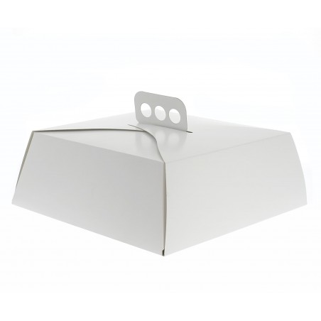 Boîte en Carton Blanc Tarte Carrée 27,5x27,5x10 cm (50 Utés)