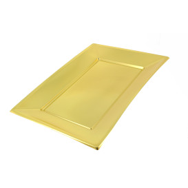 Plateau Plastique Doré rectang. 330x 230mm 