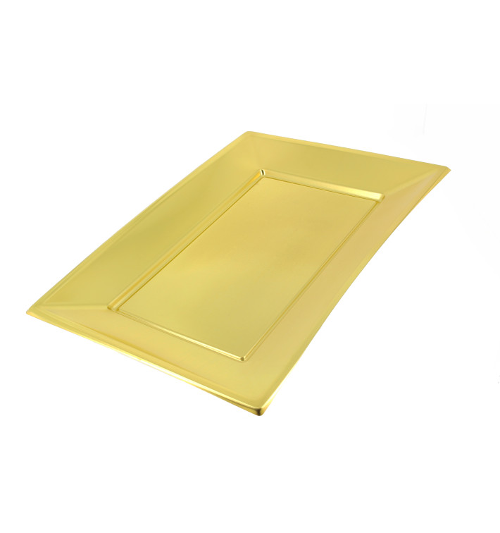 Plateau Plastique Doré rectang. 330x 230mm 