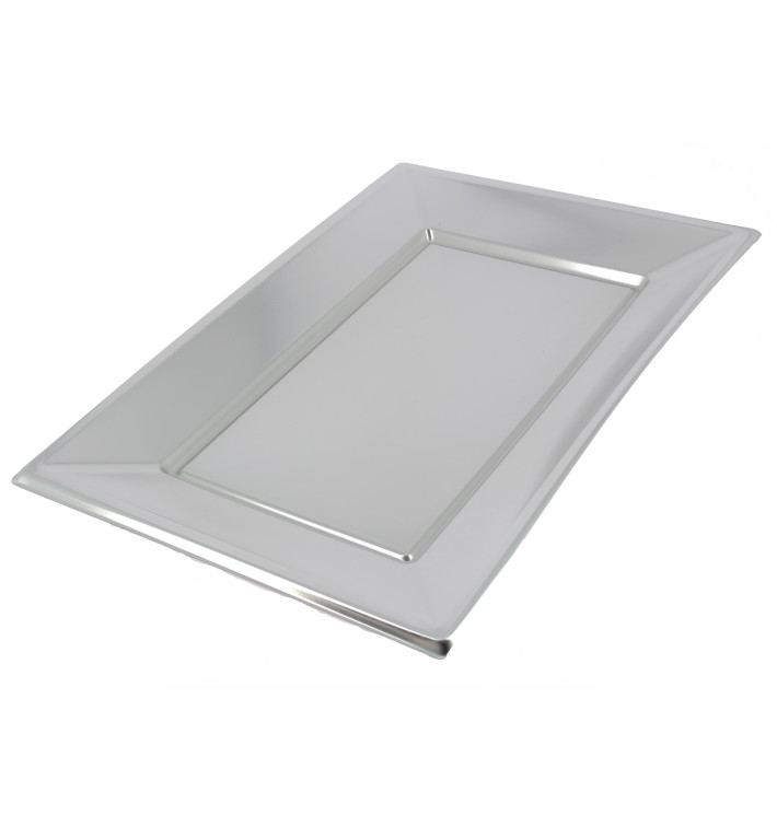 Plateau Plastique Argenté rectang. 330x 230mm 