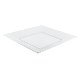 Assiette Plastique Carrée Plate Blanche 170mm 