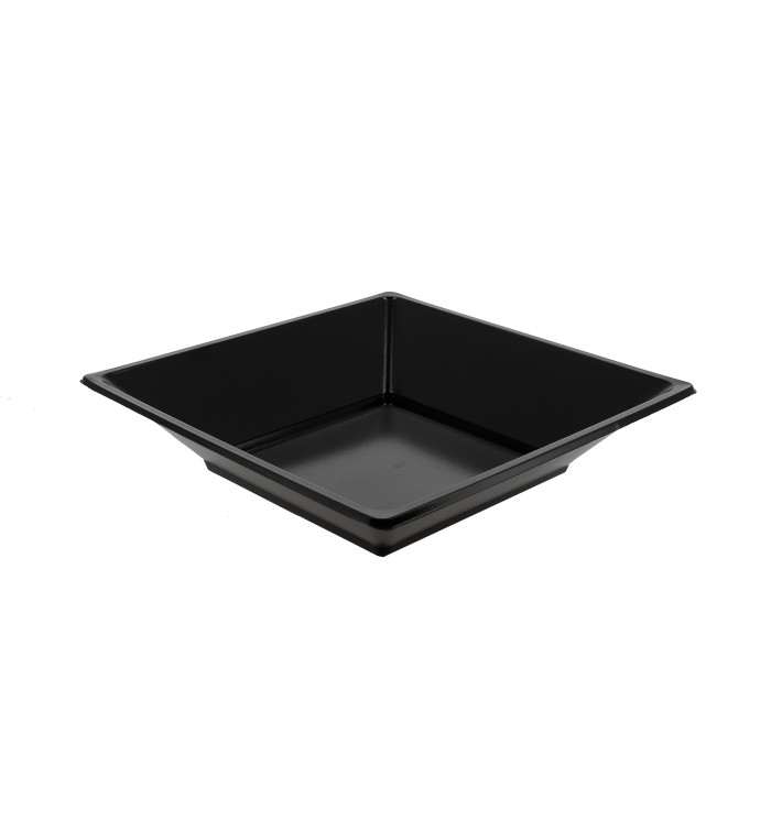 Plastic bord Diep Vierkant zwart 17 cm Plastic bord Diep Vierkant zwart 17 cm