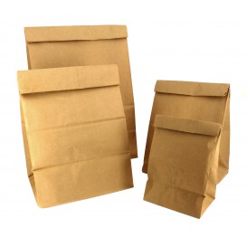 Papieren zak zonder handvat kraft bruin 12+8x24cm (25 stuks)
