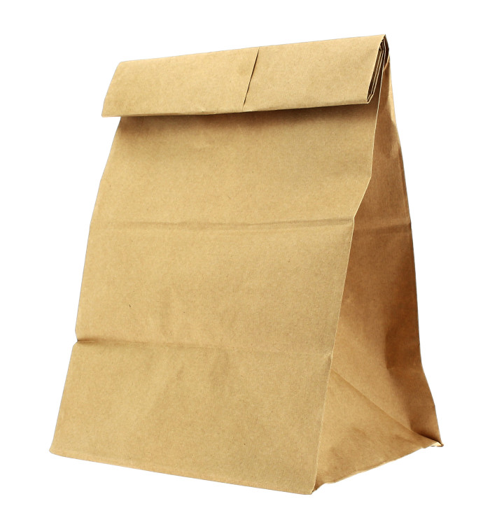 Papieren zak zonder handvat kraft 25+15x43cm Papieren zak zonder handvat kraft 25+15x43cm