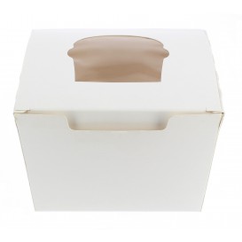 Boîte pour 1 Cupcakes Blanc avec insert 
