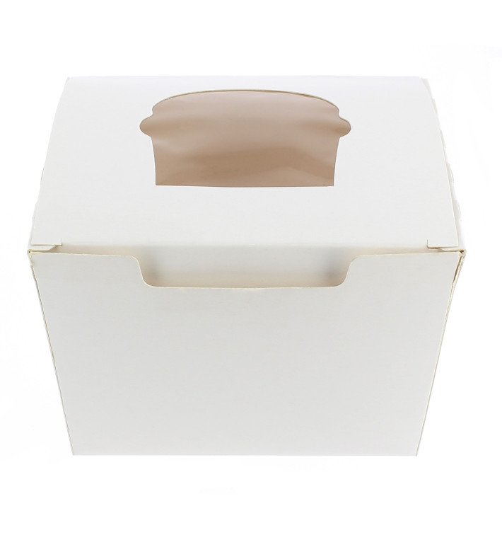 Papieren Cake vorm zak 1 Slot wit 11x10x7,5cm Papieren Cake vorm zak 1 Slot wit 11x10x7,5cm