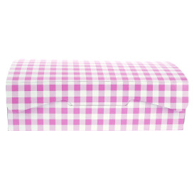 Papier bakkerij doos roze 17,5x11,5x4,7cm 250g (20 stuks)