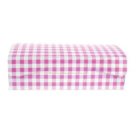 Papier bakkerij doos roze 18,2x13,6x5,2cm 500g (25 stuks)