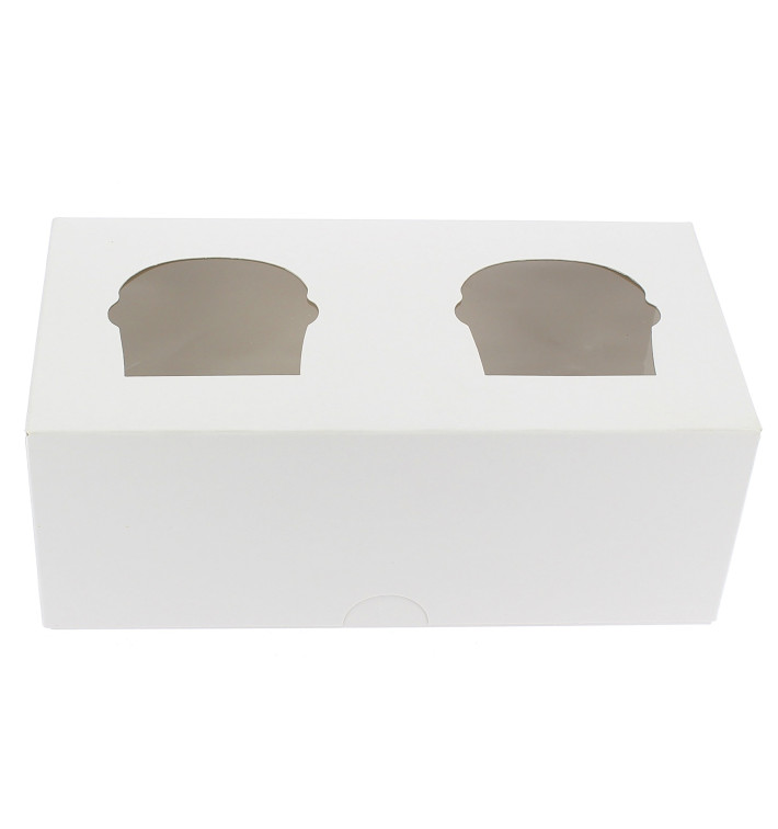 Papieren Cake vorm zak 2 Slots wit 19,5x10x7,5cm Papieren Cake vorm zak 2 Slots wit 19,5x10x7,5cm