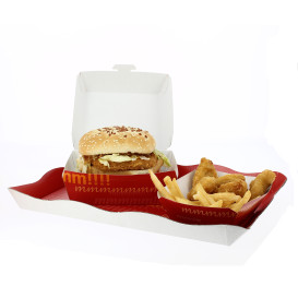 Kartonnen hamburger bakjes XXL 14,5x14,5x8cm (400 stuks)