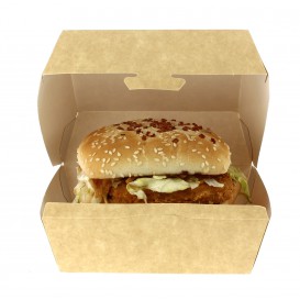 Boîte à Hamburger XXL Kraft 14,5x14,5x8 cm (400 Utés)