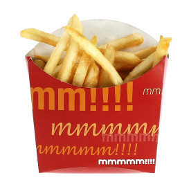 Papieren Container voor frietenmedium maat 8,2x3,5x12,5cm (25 stuks)