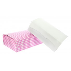 Papier bakkerij doos roze 17,5x11,5x4,7cm 250g (20 stuks)