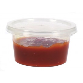 Pot à Sauce Plastique PP avec Couvercle 120ml (50 Utés)