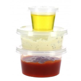 Pot à Sauce Plastique PP avec Couvercle 33ml (100 Utés)