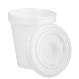Gobelet Foam 180ml BLANC + Couvercle 