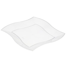 Assiette Plastique Plate Ondulée Blanche 180mm 