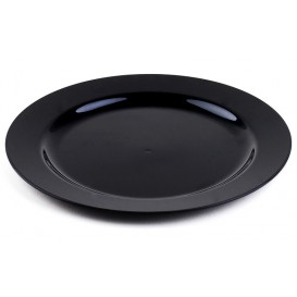 Assiette en Plastique Dur Noire 15cm 