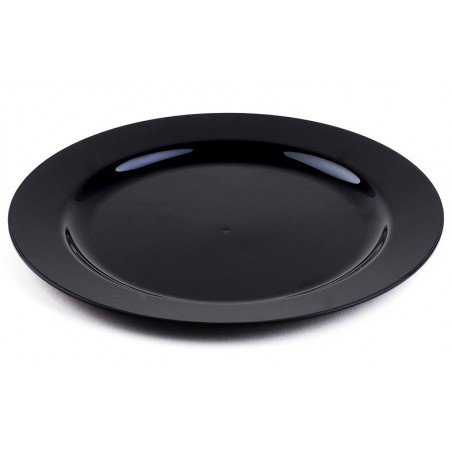 Assiette en Plastique Dur Noire 15cm (200 Utés)