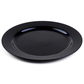 Assiette en Plastique Dur Noire 23cm 