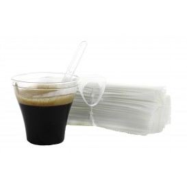 Plastic PS koffie roerder verpakt transparant 10,5cm (2500 stuks)