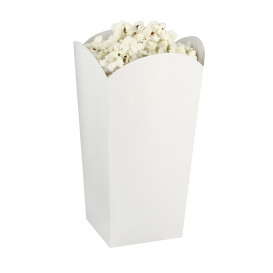 Etuis à Pop-Corn Petit Blanc 45 gr 6,5x8,5x15cm (25 Unités)