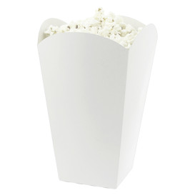 Etuis à Pop-Corn Moyen Blanc 90 gr 7,8x10,5x18cm (350 Unités)