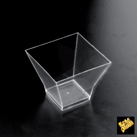 Plastic PS proefbeker "Pagoda" transparant 120ml (25 stuks) 