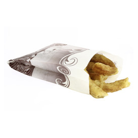 Papieren voedsel zak voor Churros Vetvrij 18+7x32cm (250 stuks) 