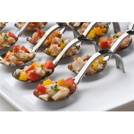 Cuillère Dégustation Premium Argenté 13 cm (200 Unités)