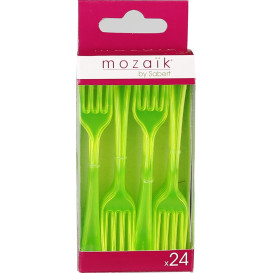 Fourchette Plastique Premium Verte 190mm (10 Unités)
