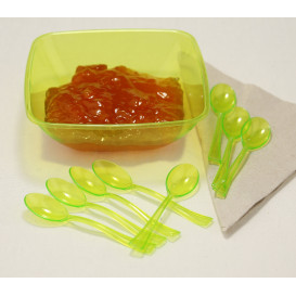 Cuillère Plastique Premium Verte 160mm (10 Unités)