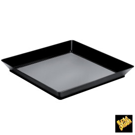 Proeving dienblad PS medium maat zwart 13x13 cm (12 stuks) 