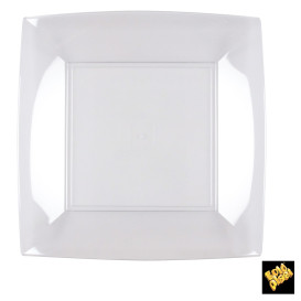 Assiette Plastique Réutilisable Plate Transp. PS 230mm (25 Utés)