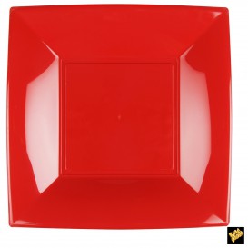 Assiette Plastique Réutilisable Plate Rouge PP 290mm (12 Utés)