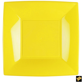 Assiette Plastique Réutilisable Plate Jaune PP 290mm (12 Utés)