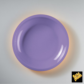 Assiette Plastique Réutilisable Plate Lilas PP Ø220mm (50 Utés)