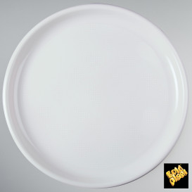 Assiette Plastique Réutilisable Pizza Blanc PP Ø350mm (12 Utés)