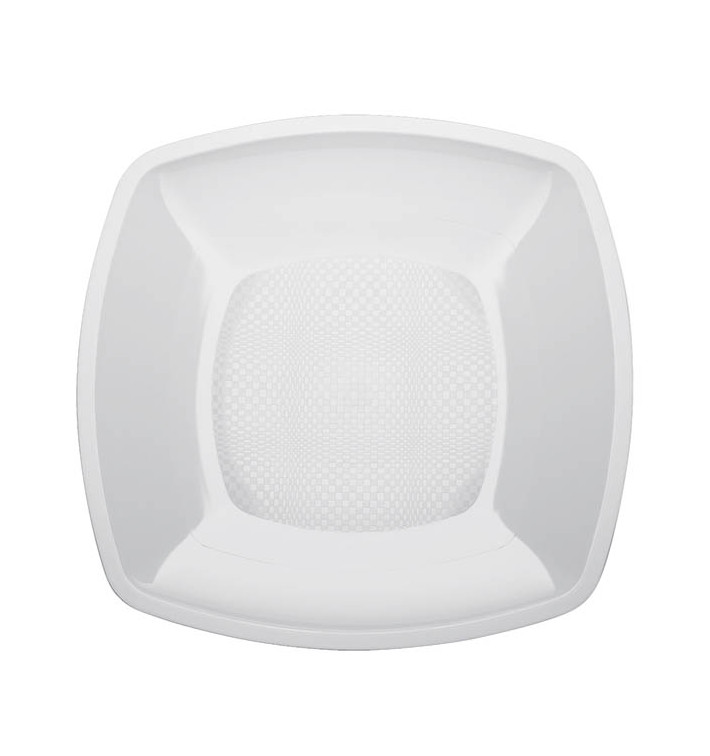 Plastic bord Plat wit Vierkant PP 23 cm (300 stuks) Plastic bord Plat wit Vierkant PP 23 cm (300 stuks)