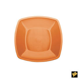 Assiette Plastique Réutilisable Plate Orange PP 230mm (25 Utés)